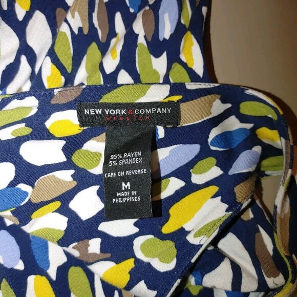 NYC & Company Colorful Comfy Stretch V Neck Woman’s Size M  Long Maxi Dress - Picture 3 of 9